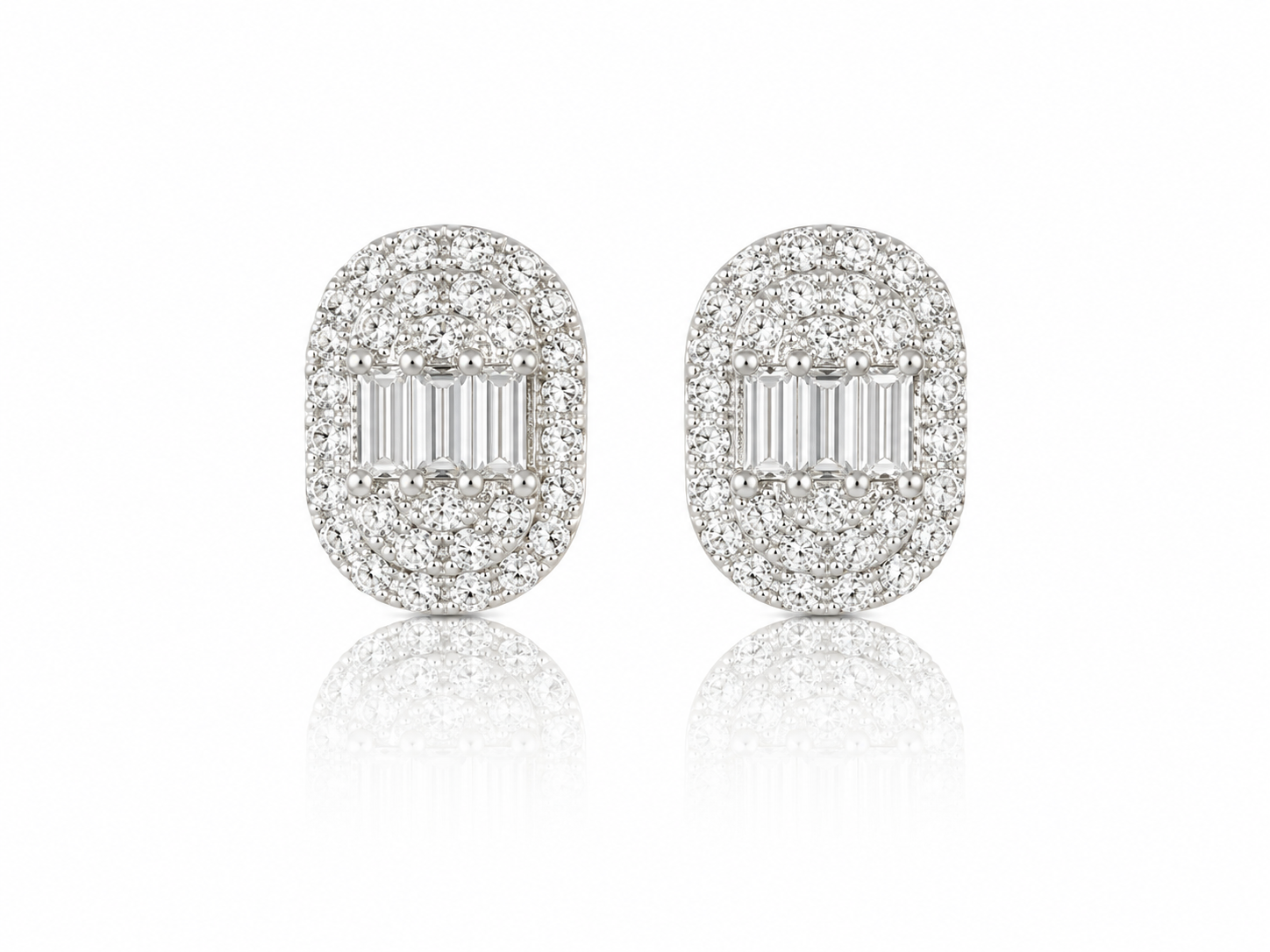 Altın Küpe Taşlı Oval Model 14 Ayar 3.12 Gr