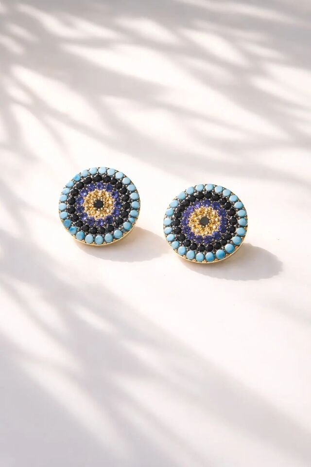 14 Ayar Altın Nazar Küpe 2,89 gr