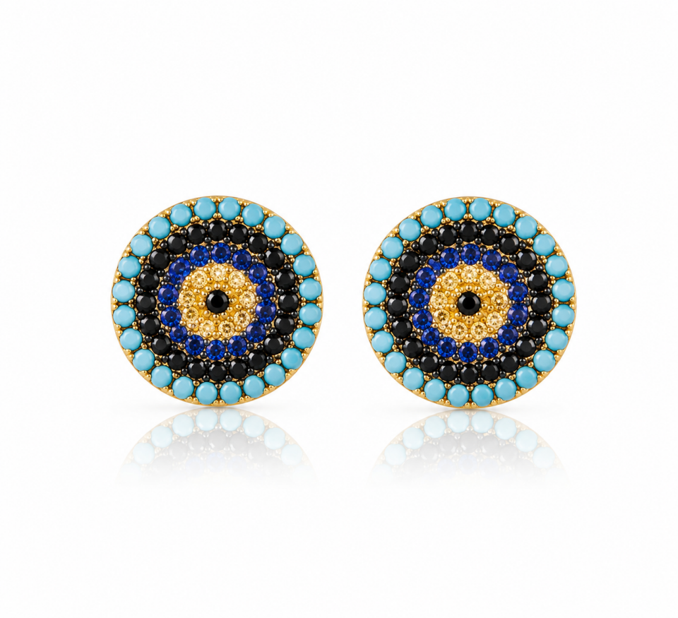14 Ayar Altın Nazar Küpe 2,89 gr