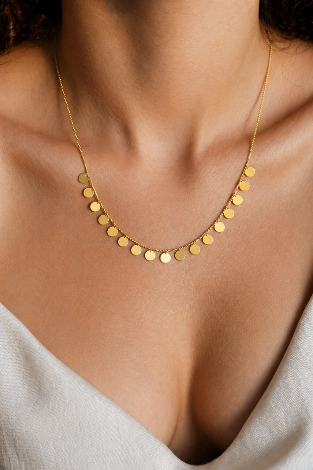 14 Ayar Altın Kolye Minimal Pul Model | 3,08 gr