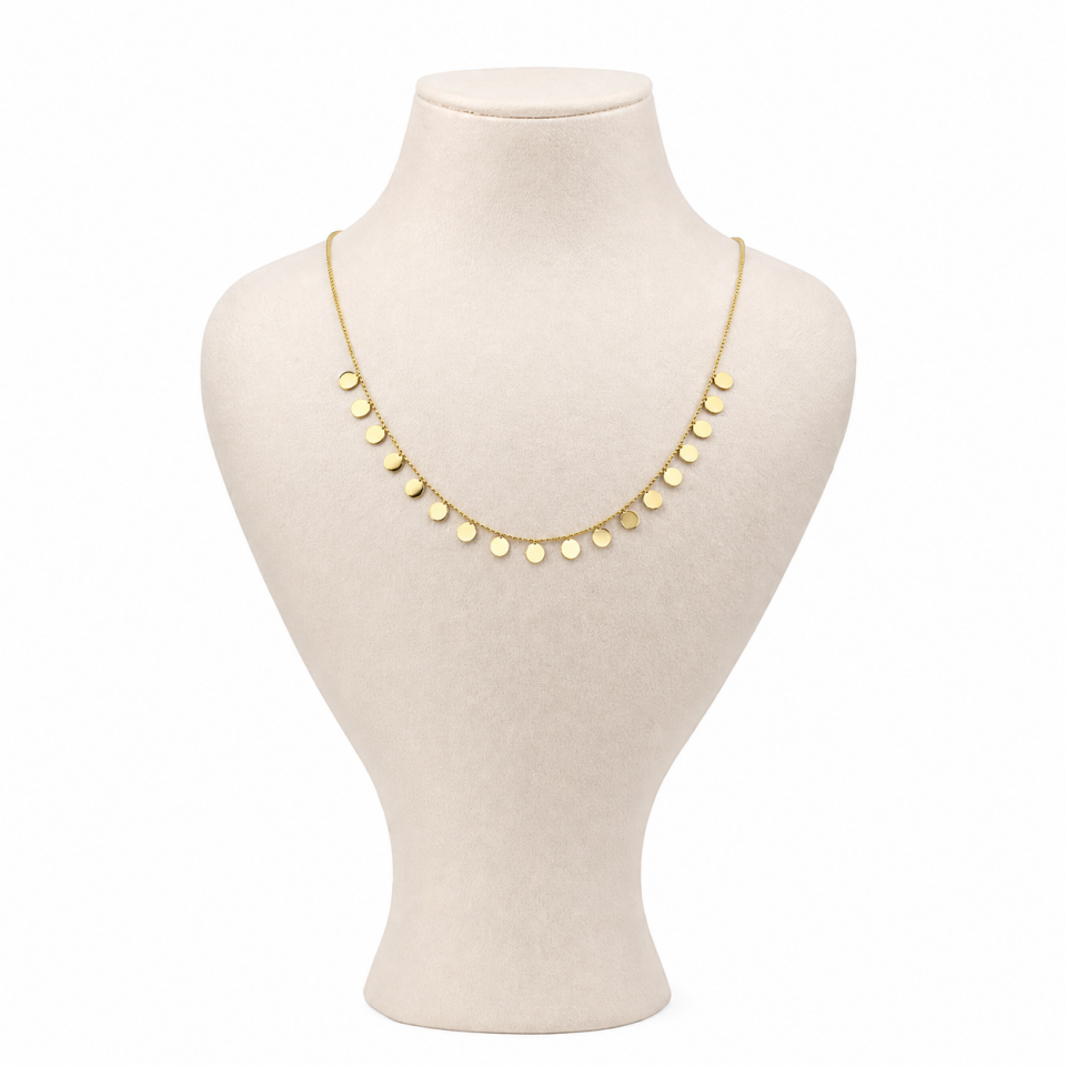 14 Ayar Altın Kolye Minimal Pul Model | 3,08 gr