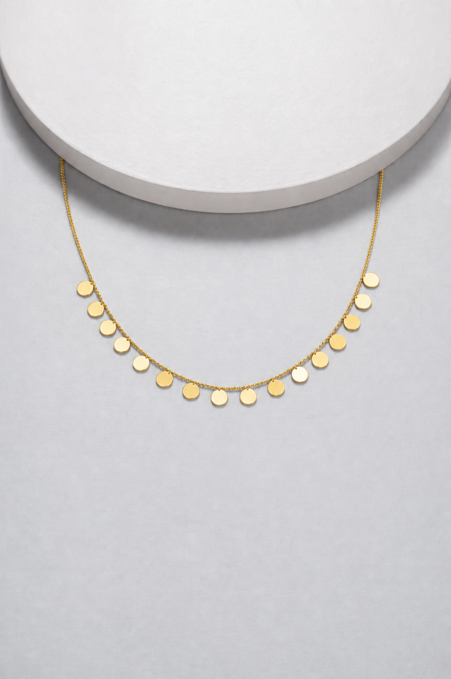 14 Ayar Altın Kolye Minimal Pul Model | 3,08 gr