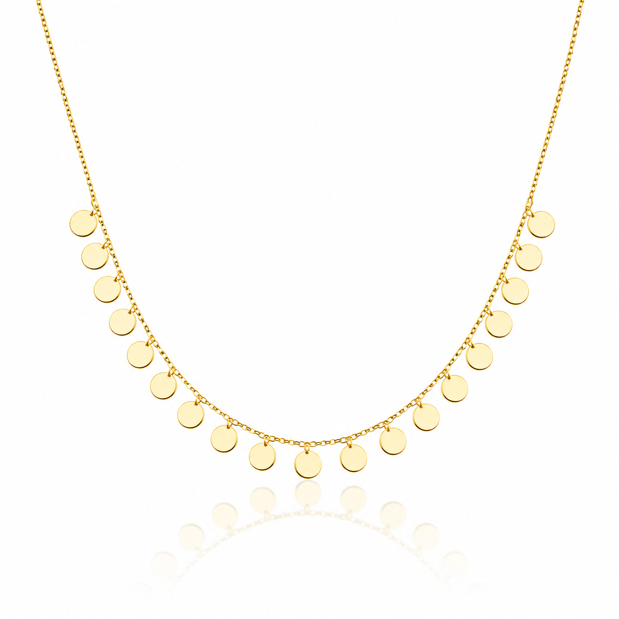 14 Ayar Altın Kolye Minimal Pul Model | 3,08 gr