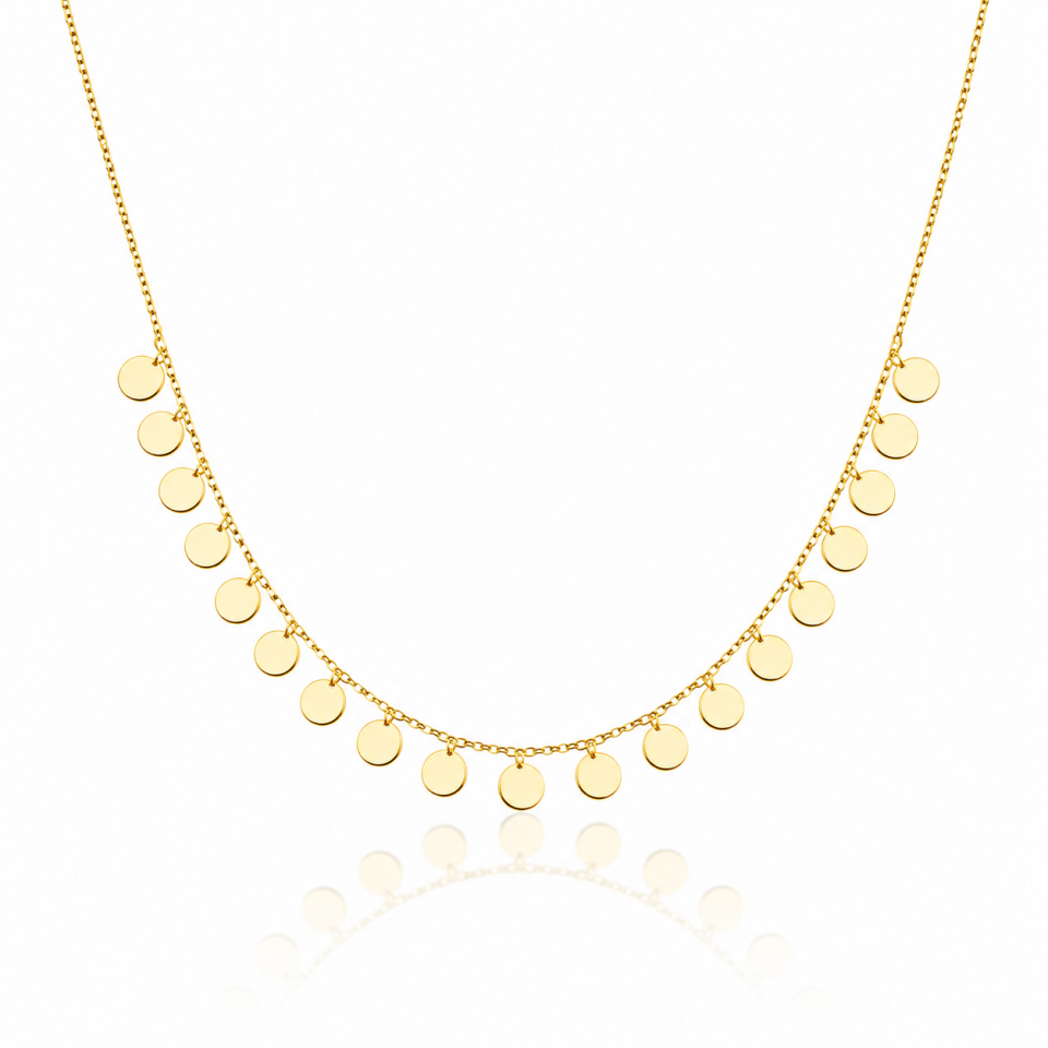 14 Ayar Altın Kolye Minimal Pul Model | 3,08 gr