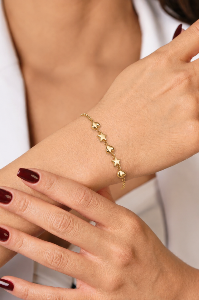 14 Ayar Altın Bileklik Yıldızlı Model | 2,63 gr