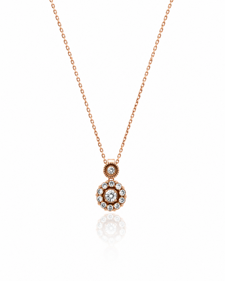 Altın Taşlı Elmas Kolye 3.25 Gr | 0.26 Ct