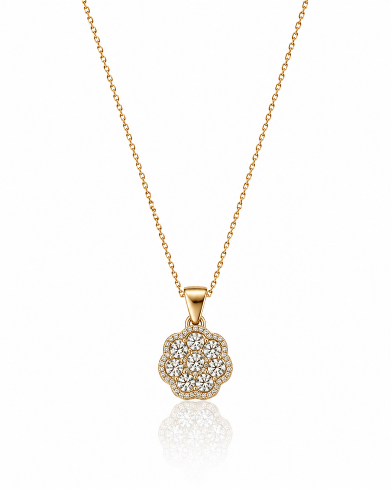 Altın Taşlı Elmas Kolye 2.50 Gr | 0.32 Ct