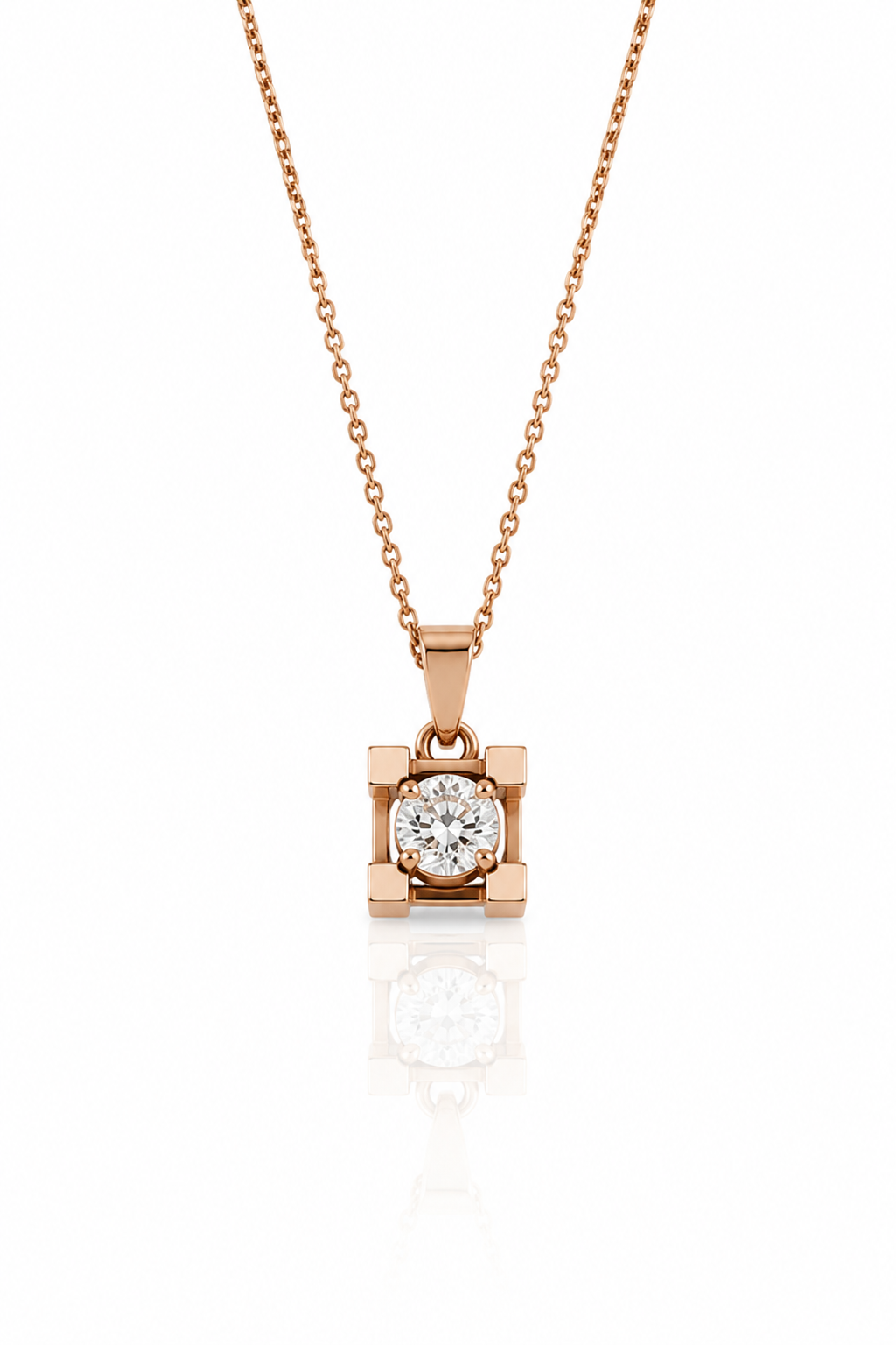 Altın Tek Taş Elmas Kolye 0,08 Ct | 2,25 Gr