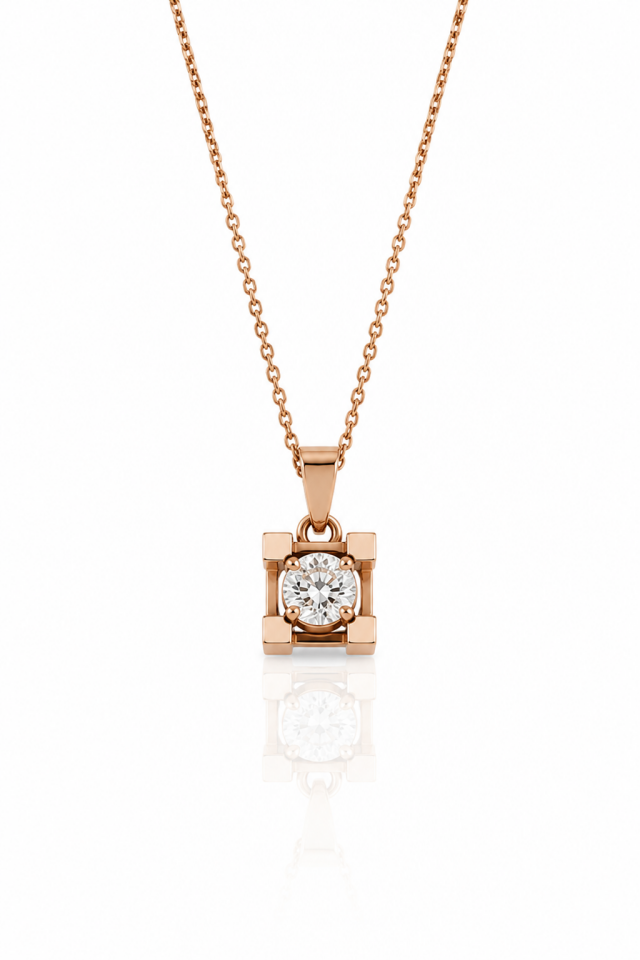 Altın Tek Taş Elmas Kolye 2.25 Gr | 0.08 Ct