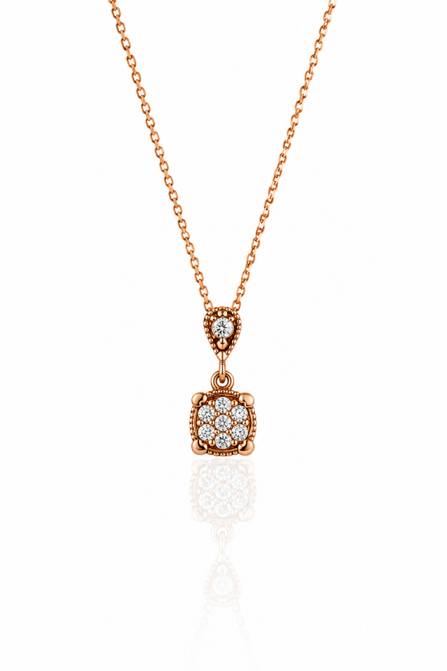 Taşlı Elmas Kolye 2.62 Gr | 0.11 Ct