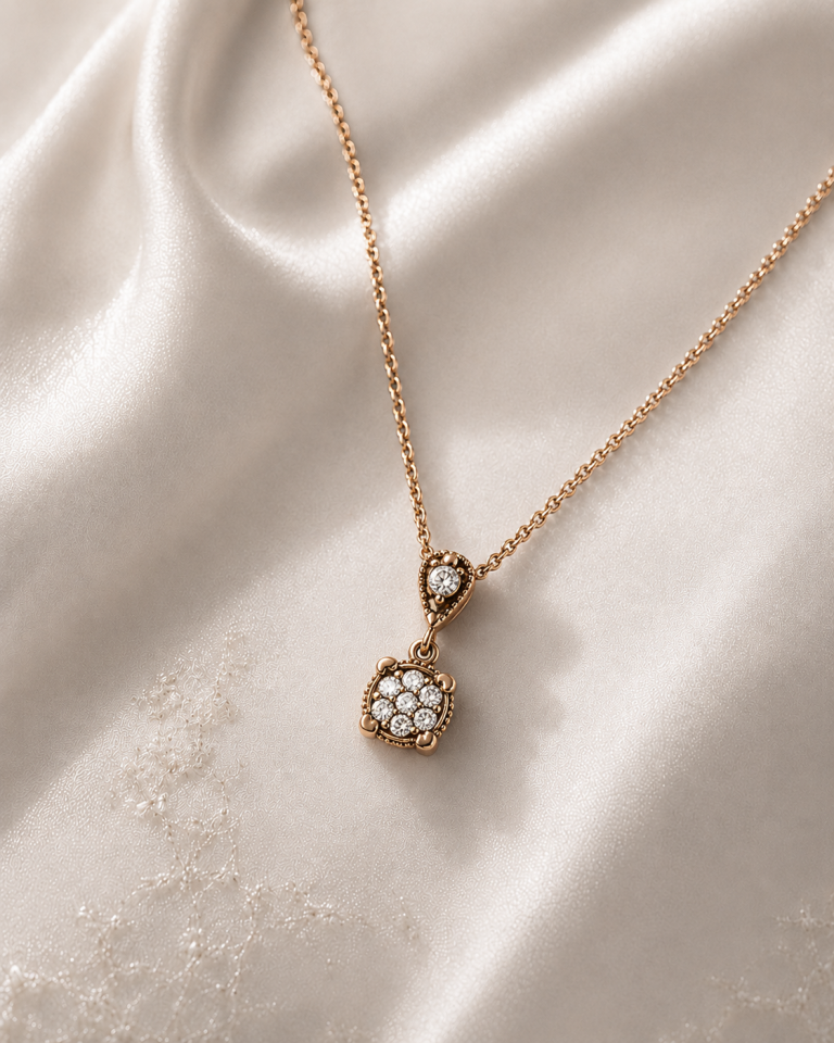 Taşlı Elmas Kolye 0,11 Ct | 2,62 Gr