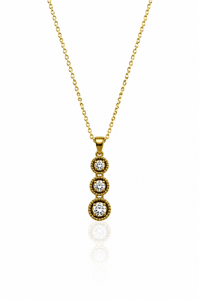 Taşlı Elmas Kolye 3.13 Gr | 0.07 Ct