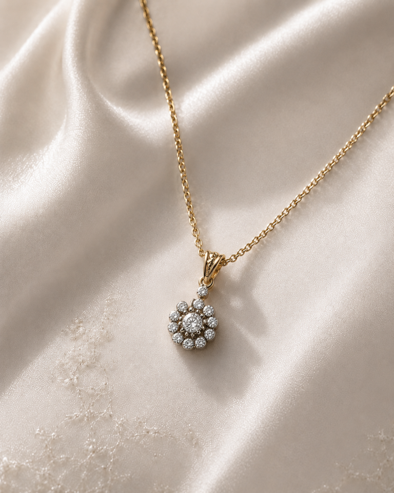 Taşlı Elmas Kolye 0,17 Ct | 2,28 Gr