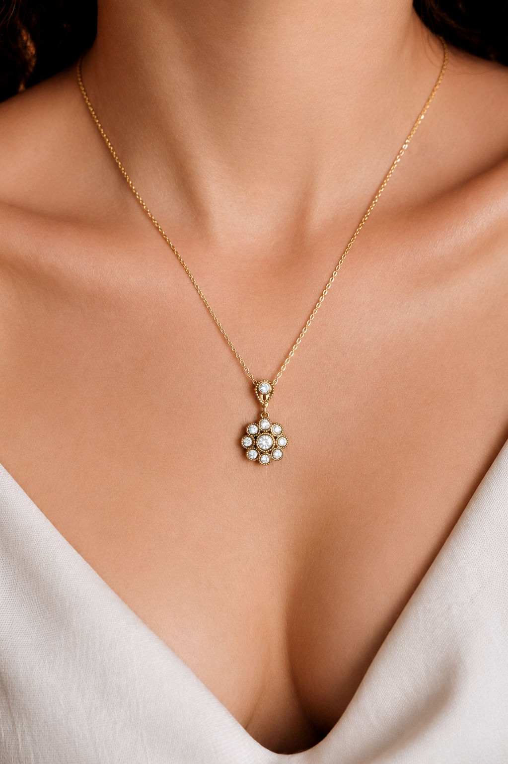 Taşlı Elmas Kolye 0,26 Ct | 3,02 Gr