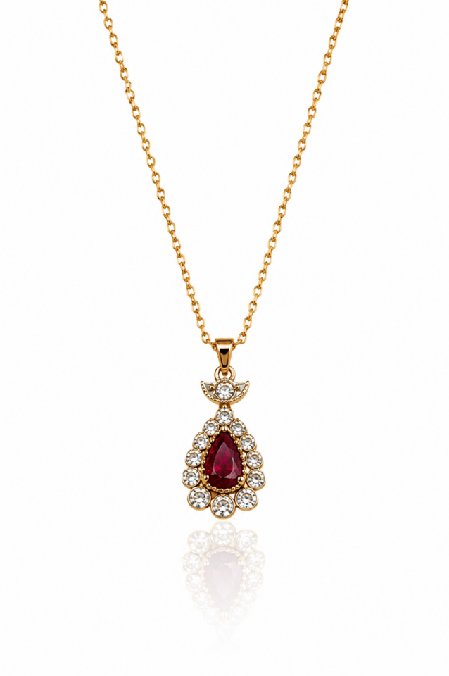 Taşlı Elmas Kolye 4.16 Gr | 0.18 Ct
