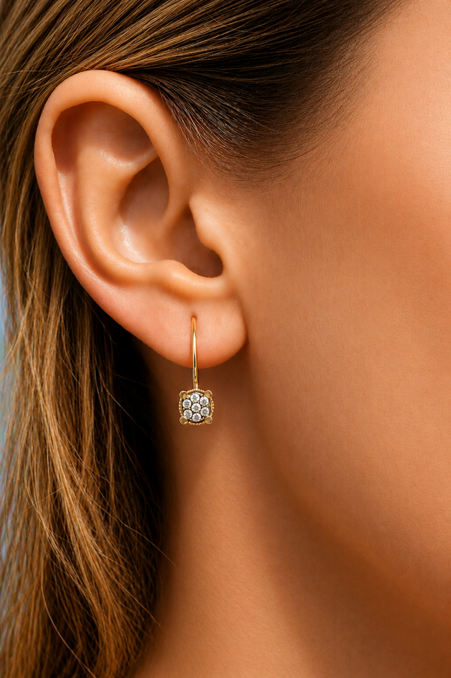 Sallantılı Elmas Küpe 4.16 Gr | 0.18 Ct