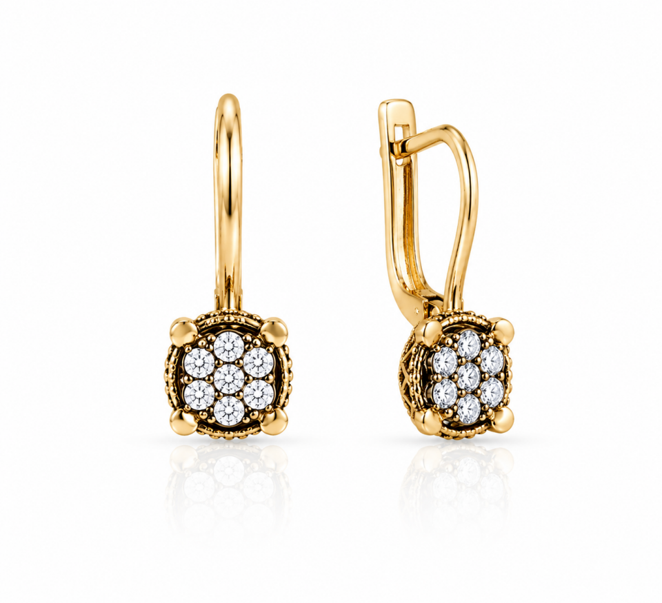 Sallantılı Elmas Küpe 4.16 Gr | 0.18 Ct