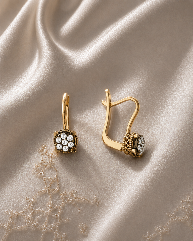 Sallantılı Elmas Küpe 0,18 Ct | 4,16 Gr