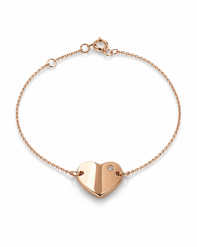 Kalp Figürlü Elmas Bileklik 1.23 Gr 0.05 Ct