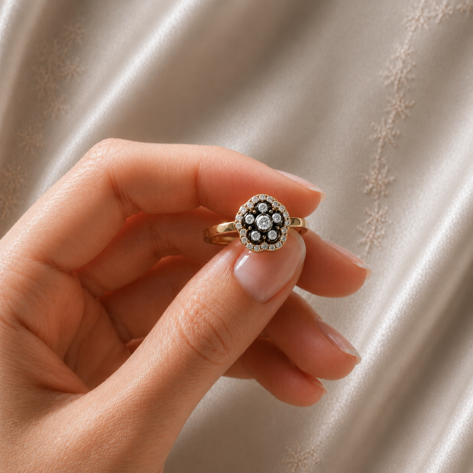 Taşlı Elmas Yüzük 0,16 Ct | 2,32 Gr