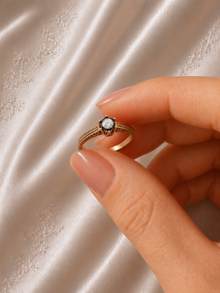 Tek Taş Elmas Yüzük 0,12 Ct | 2,82 Gr