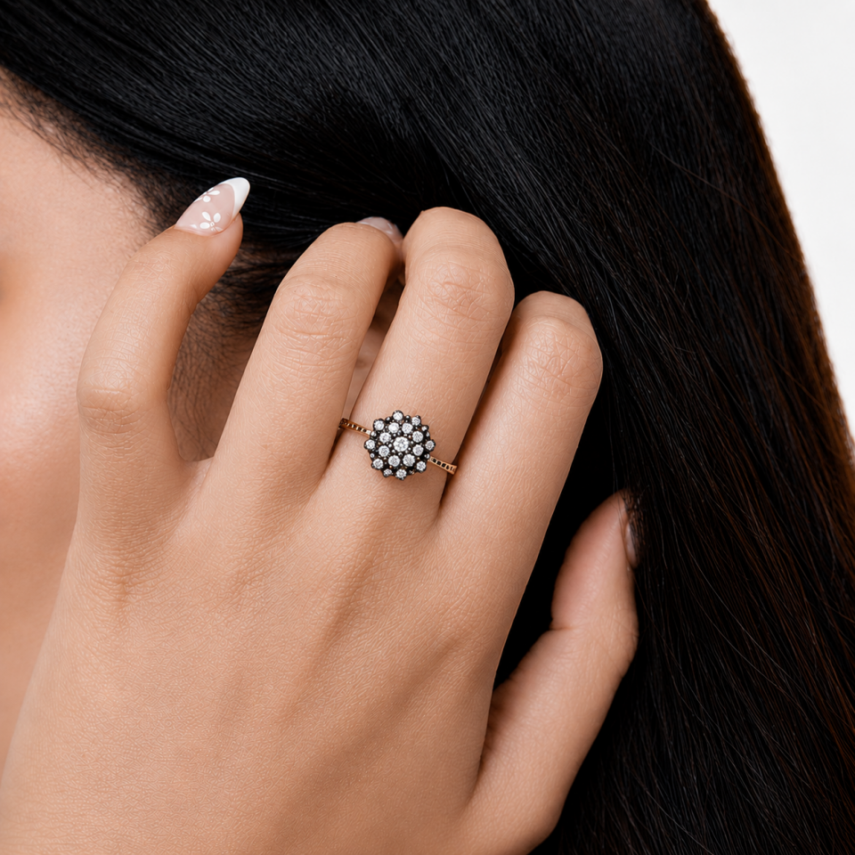 Taşlı Elmas Yüzük 2.92 Gr | 0.15 Ct