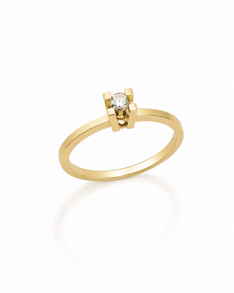 Tek Taş Elmas Yüzük 2.27 Gr | 0.06 Ct