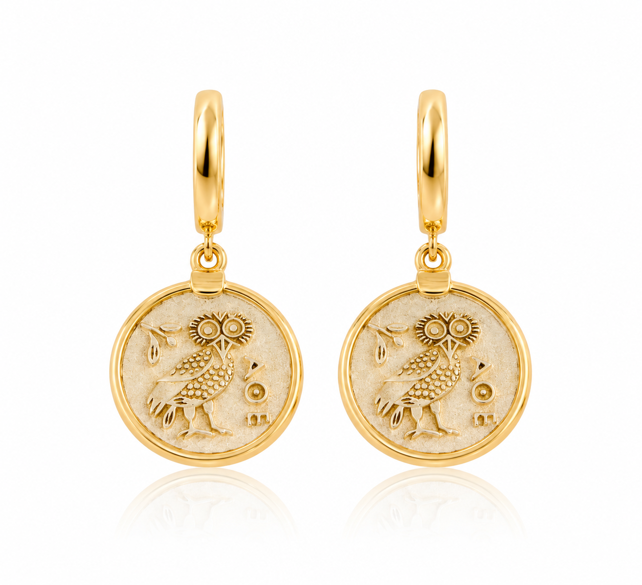 Athena Sembollü Altın Küpe 3.14 Gr 14 Ayar