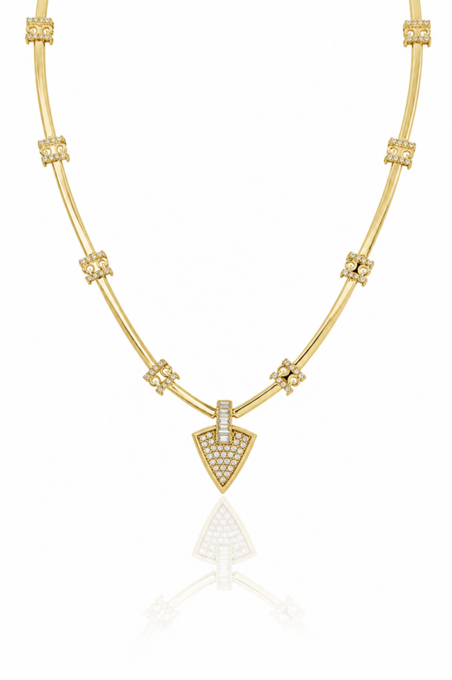 Geometrik Detaylı Altın Kolye 16.75 Gr 14 Ayar