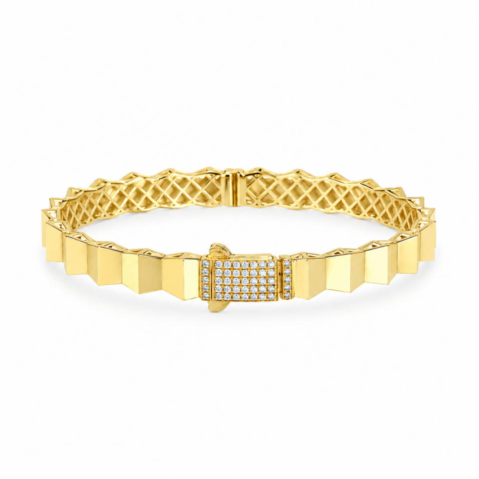 Modern Geometrik Altın Bileklik 12.33 Gr 14 Ayar