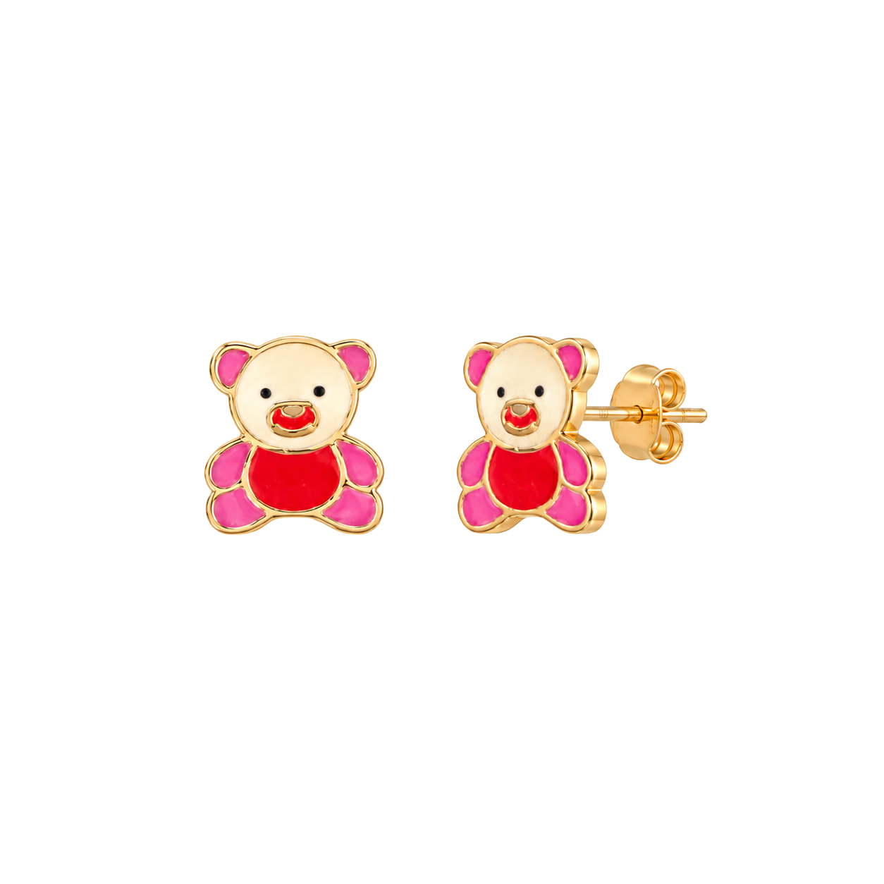 Pembe Ayıcık Çocuk Altın Küpe 1.18 Gr 14 Ayar