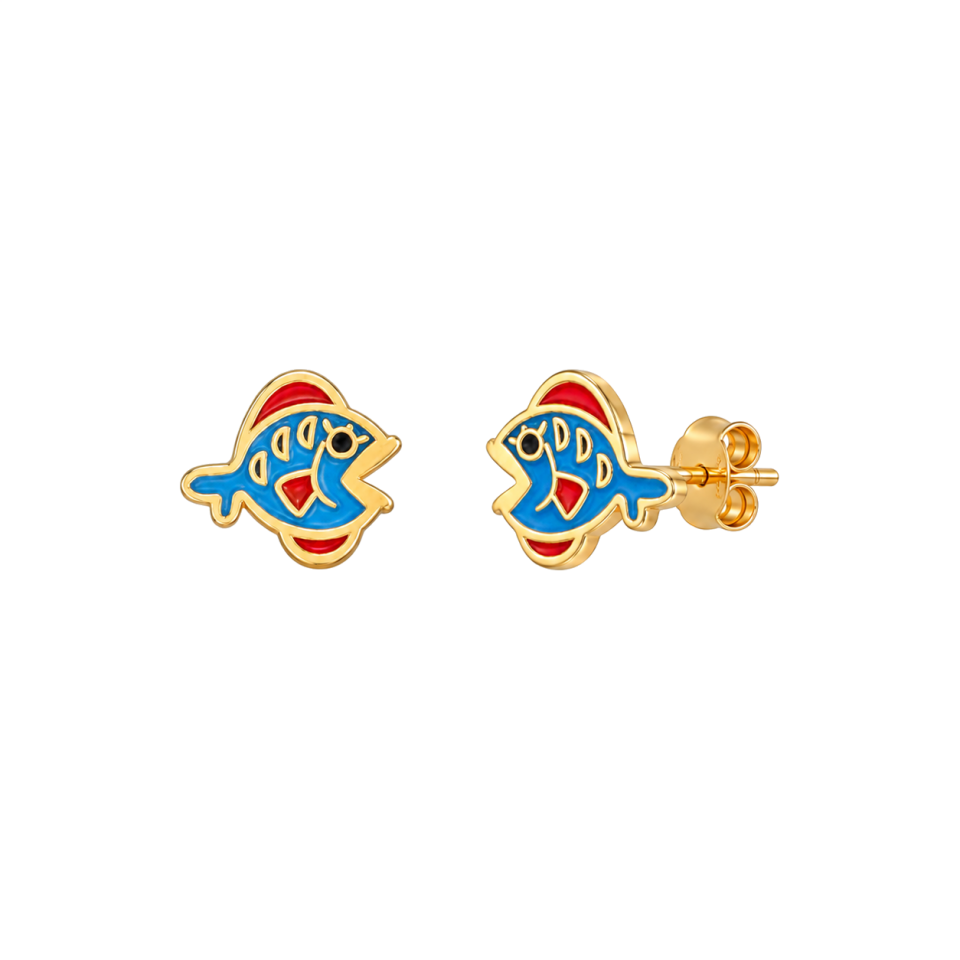 Balık Figürlü Çocuk Altın Küpe 1.19 Gr 14 Ayar
